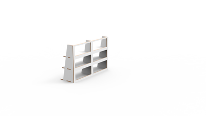 Luffare Hanging Shelve — isolated render, front-on view of the 6-cubby grid.