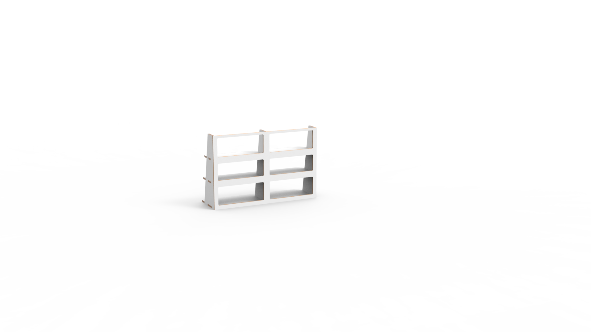 Luffare Hanging Shelve — isolated angled render showing the tapered side profile.